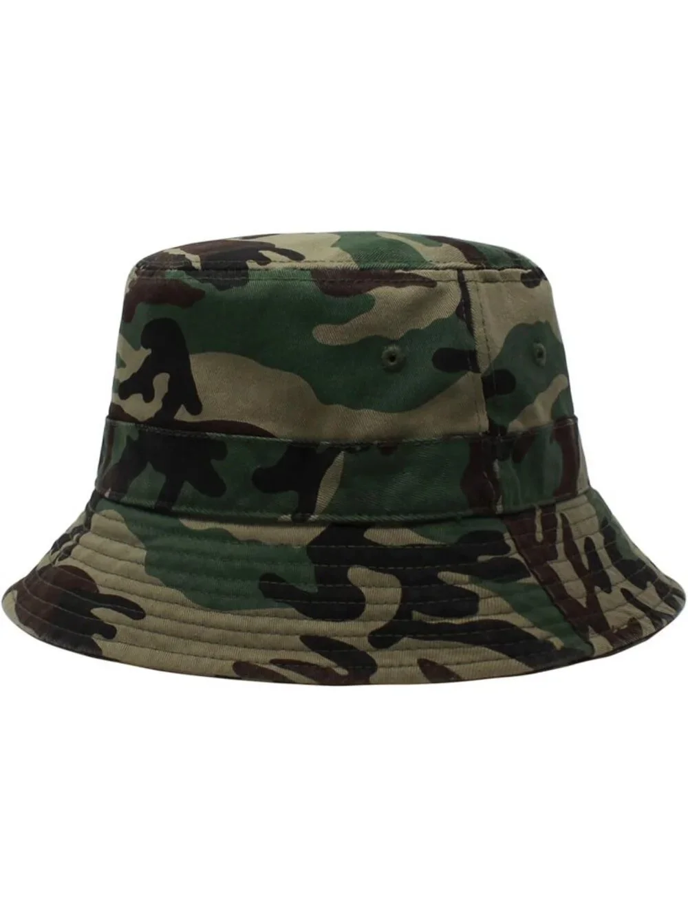 Unisex Wood Camo Cotton Summer Sun Boonie Style Beach Golf Fishing Bucket Hat